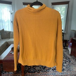 Tahari Mustard Yellow Mock Neck Sweater